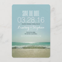 Moderne Hochzeit am Strand sparen die Terminkarten