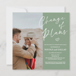 Moderne Hochzeit Änderung der Pläne Ankündigung