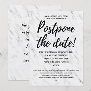 Moderne Hochzeit aufgeschoben Einladung