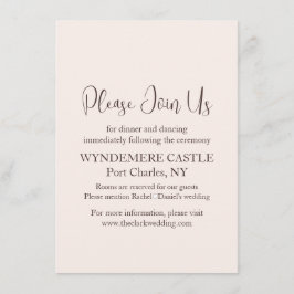 Moderne Hochzeit Begleitkarte