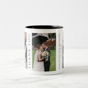 Moderne Hochzeit Danke Foto Zweifarbige Tasse