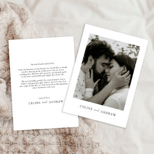 Moderne Hochzeit Dankeschön-Karte mit Foto Dankeskarte