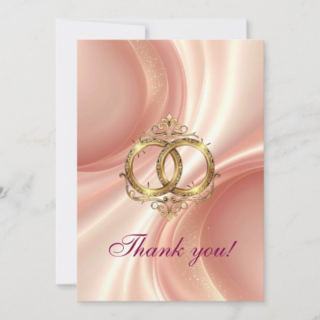 Moderne Hochzeit Dankeskarten Dankeskarte (Vorderseite)