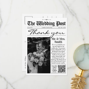 Moderne Hochzeit Dankeskarten, Hochzeitszeitung Dankeskarte