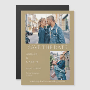 Moderne Hochzeit Datum speichern Gold Foto Datum s Magneteinladung
