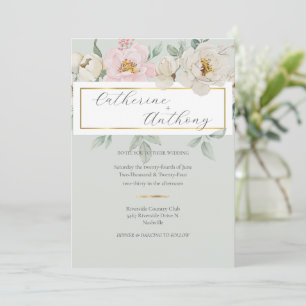 Moderne Hochzeit der grünen Golfloralblüte Einladung