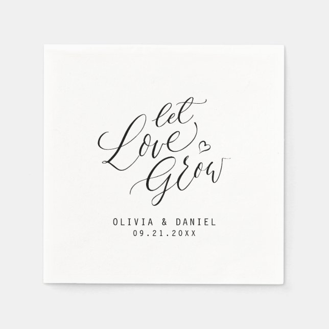 Moderne Hochzeit der Kalligraphie "Lass Liebe wach Serviette (Vorderseite)