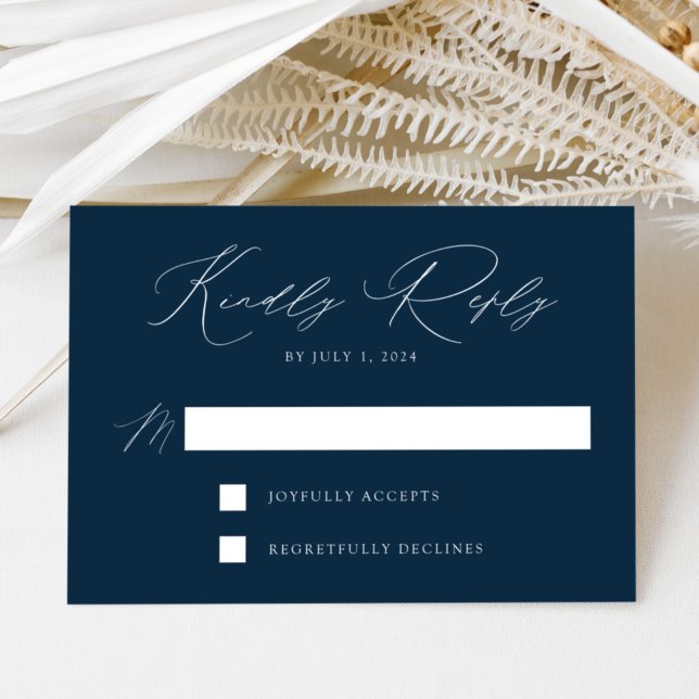 Moderne Hochzeit der Marine RSVP Karte (Von Creator hochgeladen)