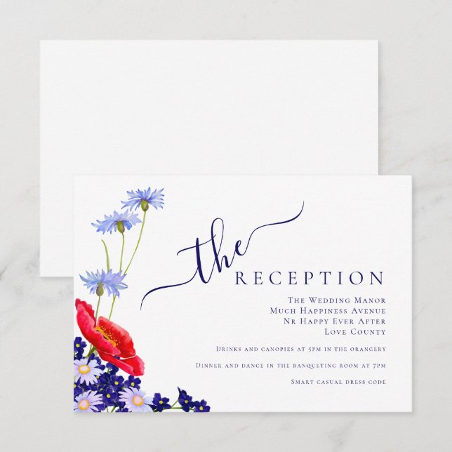 Moderne Hochzeit der Seestreitkräfte mit blauer El Begleitkarte (Vorne/Hinten)