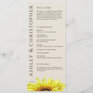 Moderne Hochzeit der Sonnenblumen Programm