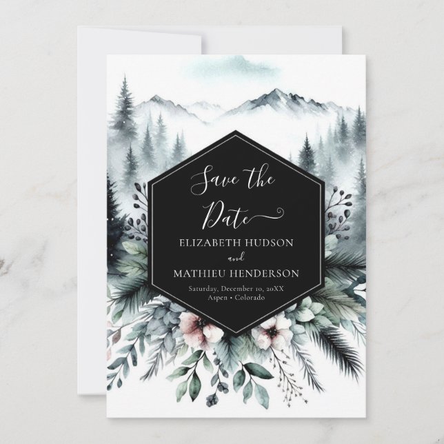 Moderne Hochzeit der Wasserfarben Save The Date (Vorderseite)
