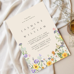 Moderne Hochzeit der Wildblume Einladung