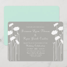 Moderne Hochzeit der Wildblume Einladung