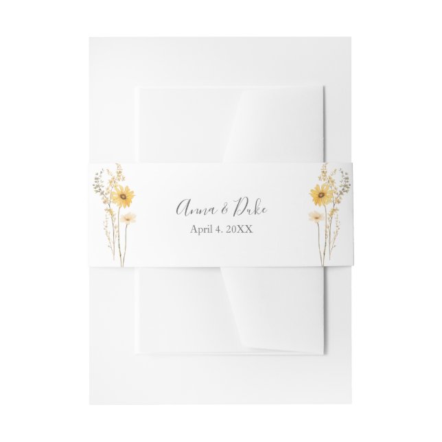 Moderne Hochzeit der Wildblume Einladungsbanderole (Vorderseite Beispiel)