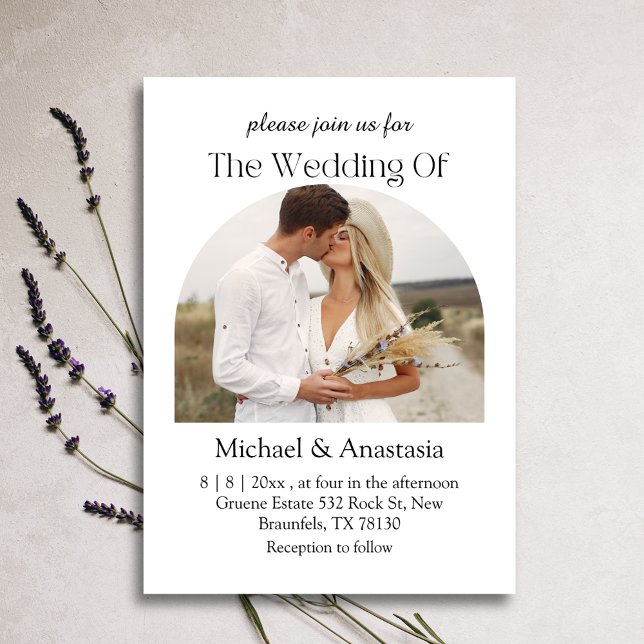 Moderne Hochzeit des Boho Boho arch Fotos Einladung (Von Creator hochgeladen)