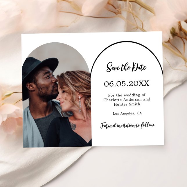Moderne Hochzeit des Fotos Save the Date Flyer (Von Creator hochgeladen)