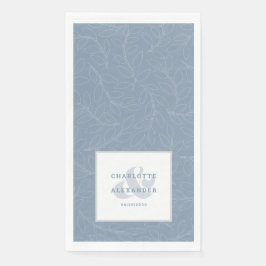 Moderne Hochzeit dusty Blue Bridge & Groom Pattern Serviette