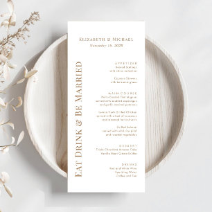 Moderne Hochzeit Eat Drink Be Married Gold Menükarte