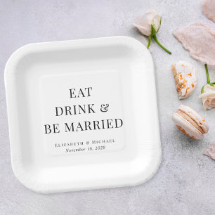 Moderne Hochzeit Eat Drink Be Married Pappteller