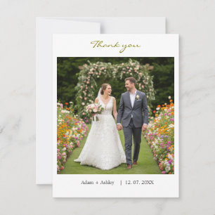 Moderne Hochzeit Einfaches Foto DIY Vielen Dank Dankeskarte