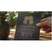 Moderne Hochzeit Elegantes Black Gold Ananas Coupe