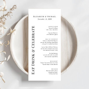 Moderne Hochzeit Essen Trinken Feiern Menükarte