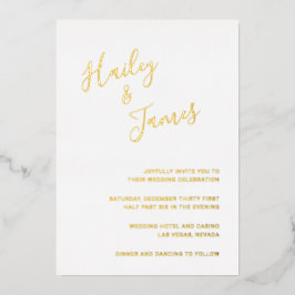 Moderne Hochzeit Folieneinladung