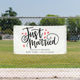 Moderne Hochzeit Frisch Vermählt Auto Banner