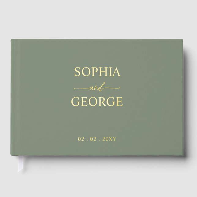 Moderne Hochzeit Gästebuch (Vorderseite)
