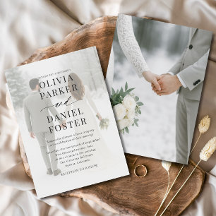 Moderne Hochzeit im eleganten Foto Einladung