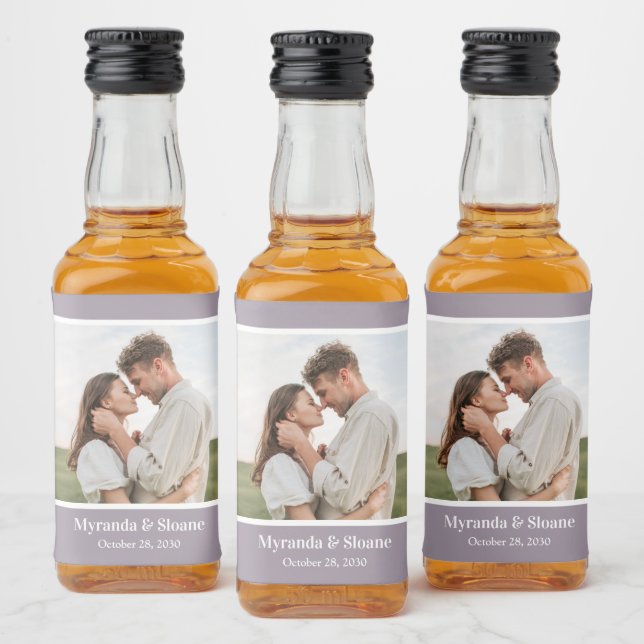 Moderne Hochzeit im Foto Alkoholflaschenetikett (Flaschen)