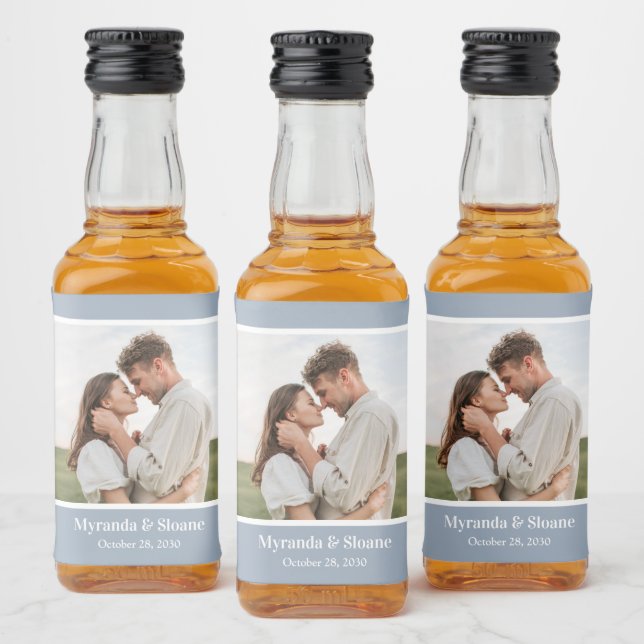 Moderne Hochzeit im Foto Alkoholflaschenetikett (Flaschen)