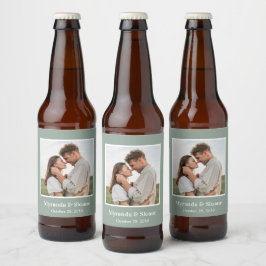 Moderne Hochzeit im Foto Bierflaschenetikett
