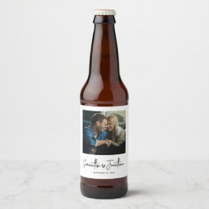 Moderne Hochzeit im Foto Bierflaschenetikett