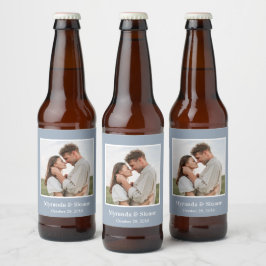 Moderne Hochzeit im Foto Bierflaschenetikett