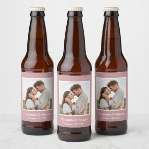 Moderne Hochzeit im Foto Bierflaschenetikett