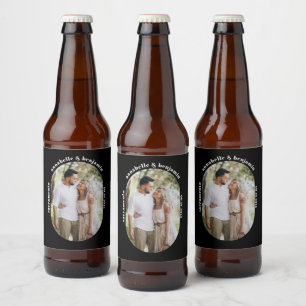 Moderne Hochzeit im Foto Bierflaschenetikett