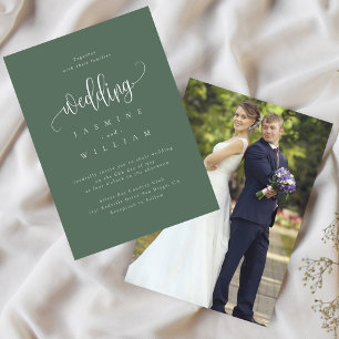Moderne Hochzeit im Foto Einladung