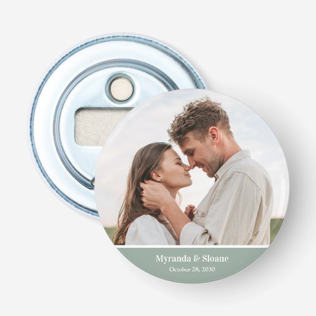 Moderne Hochzeit im Foto Flaschenöffner (Vorderseite)