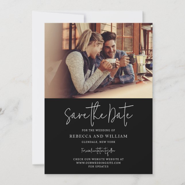 Moderne Hochzeit im Foto Save The Date (Vorderseite)