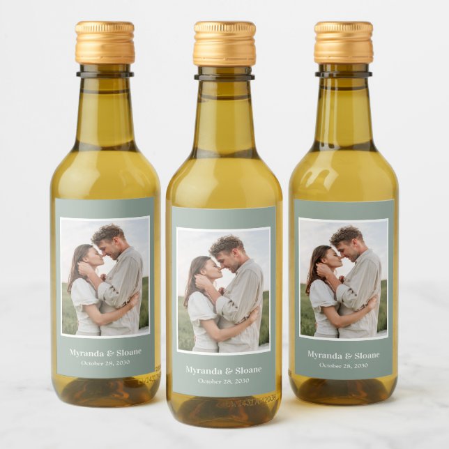 Moderne Hochzeit im Foto Weinetikett (Flaschen)