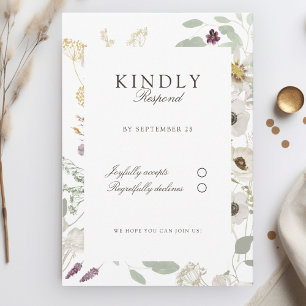 Moderne Hochzeit im Frühjahr RSVP Karte