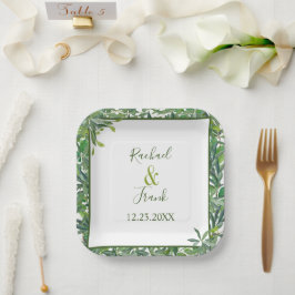 Moderne Hochzeit im Grünen Pappteller