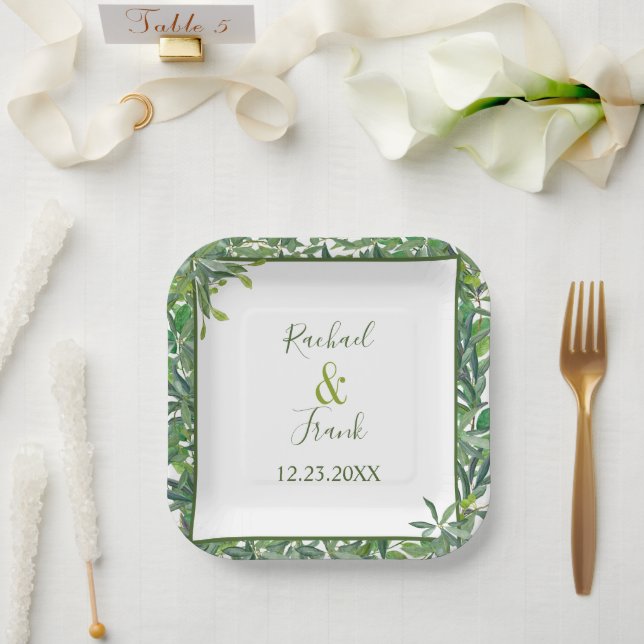 Moderne Hochzeit im Grünen Pappteller (Hochzeit)