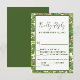 Moderne Hochzeit im Grünen RSVP Karte