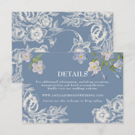 Moderne Hochzeit in Blau und Weiß Begleitkarte