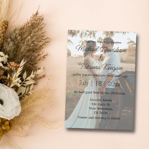 Moderne Hochzeit in elegantem Foto Einladung