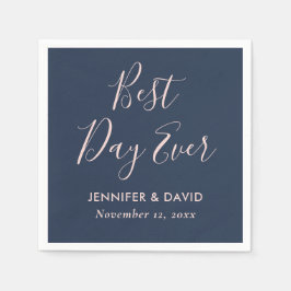 Moderne Hochzeit in Navy Blue und Blush Serviette