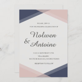 Moderne Hochzeit in Rosa Einladung