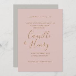 Moderne Hochzeit in rosa Rosa Einladung